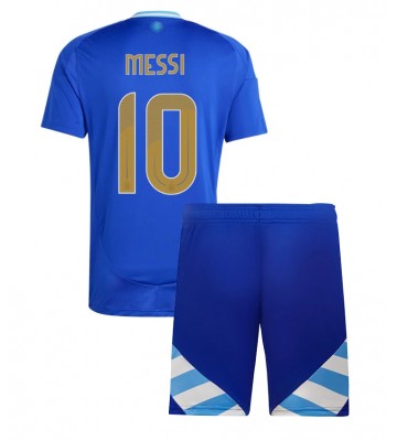 Argentina Lionel Messi #10 Segunda Equipación Niños Copa America 2024 Manga Corta (+ Pantalones cortos)